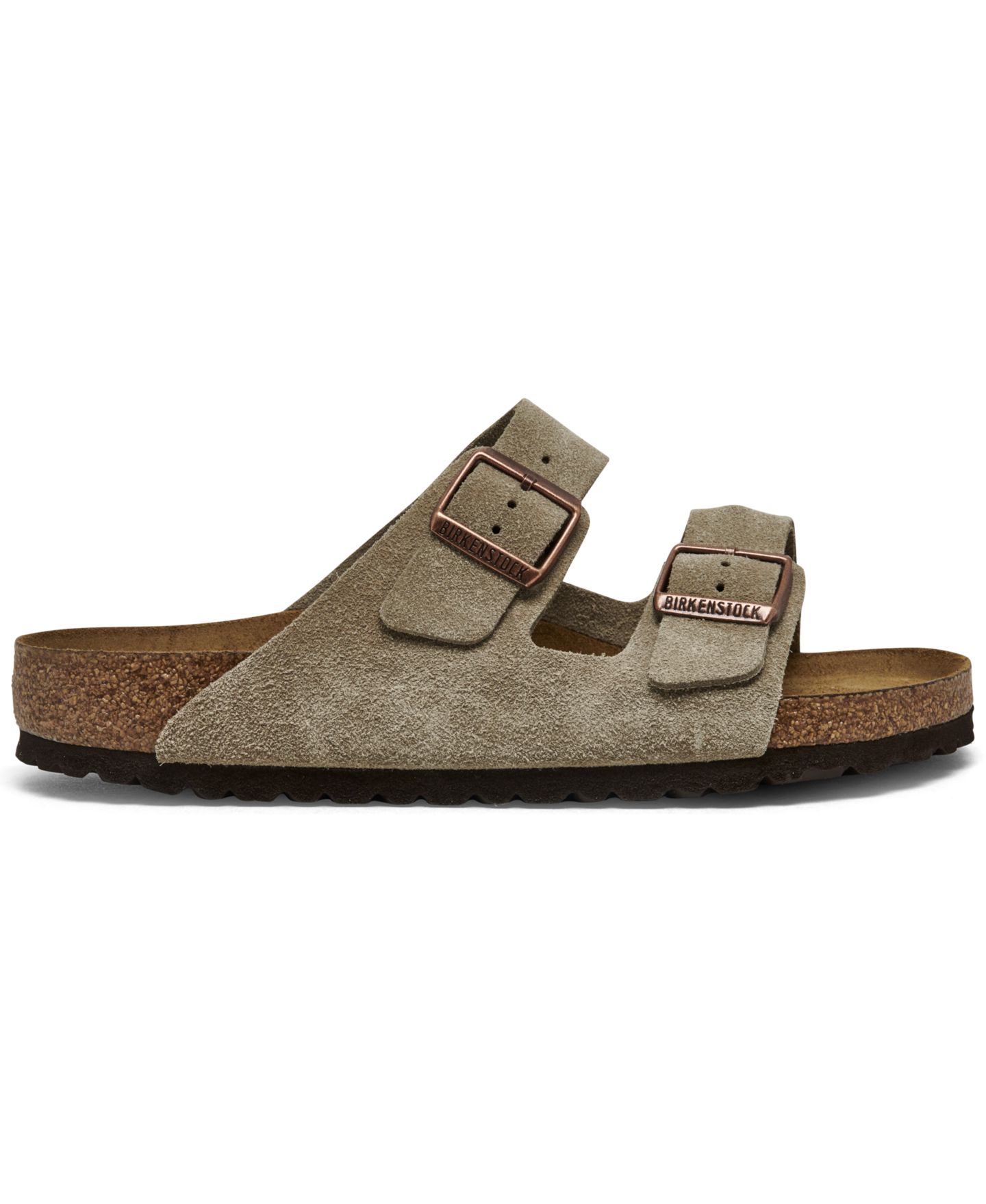 Мужские сандалии Birkenstock Arizona Suede Leather Soft Footbed Casual, цвет: Серо-коричневый — фото 2