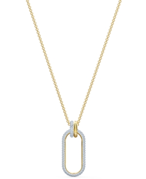 image of Swarovski Gold-Tone Crystal Link Pendant Necklace, 21-5/8