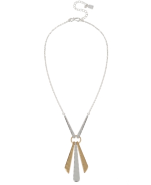 image of Robert Lee Morris Soho Two-Tone Geometric Stick Pendant Necklace, 18