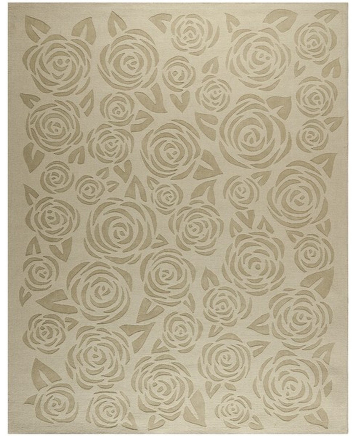 Martha Stewart Collection Block Print Rose MSR4618D Gold 9' x 12' Area Rug - Gold