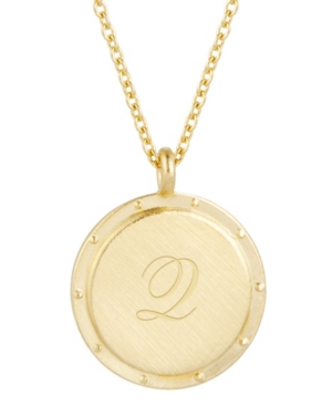 image of brook & york 14K Gold Plated Quinn Initial Pendant Necklace