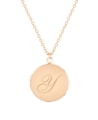 14K Gold Plated Isla Initial Long Locket Necklace