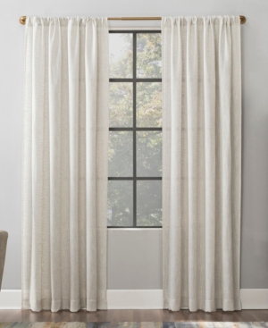 Scott Living Wallis 52" X 63" Textured Linen Blend Sheer Curtain Panel In Ivory