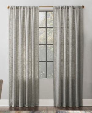 Scott Living Wallis 52" X 63" Textured Linen Blend Sheer Curtain Panel In Gray