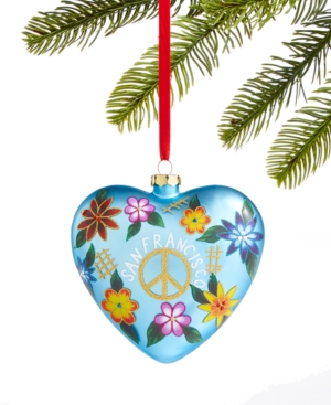 Holiday Lane Kids' San Francisco Glass Heart 2021 Ornament, Created For Macy's