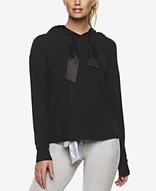 Cozy Hacci Lounge Hoodie with Satin Details