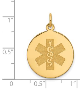 Medical Info Charm Pendant in 14k Gold