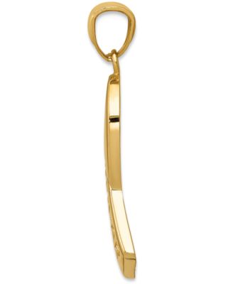 Survivor Ribbon Charm Pendant in 14k Gold