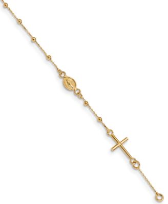 14k yellow gold rosary bracelet