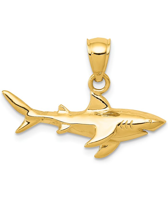 Shark Charm Pendant in 14k Yellow Gold