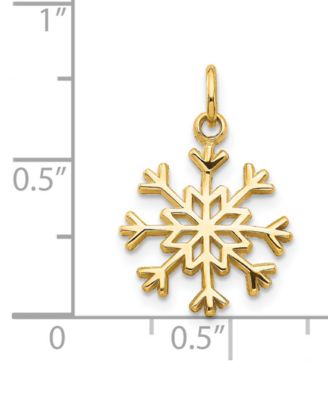 Snowflake Charm Pendant in 14k Yellow Gold