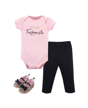 Little Treasure Baby Girls Bodysuit Pant and Shoe Set