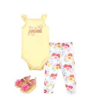 Little Treasure Baby Girls Bodysuit Pant and Shoe Set
