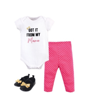 Little Treasure Baby Girls Bodysuit Pant and Shoe Set