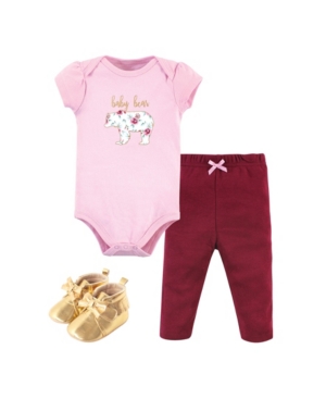 Little Treasure Baby Girls Bodysuit Pant and Shoe Set