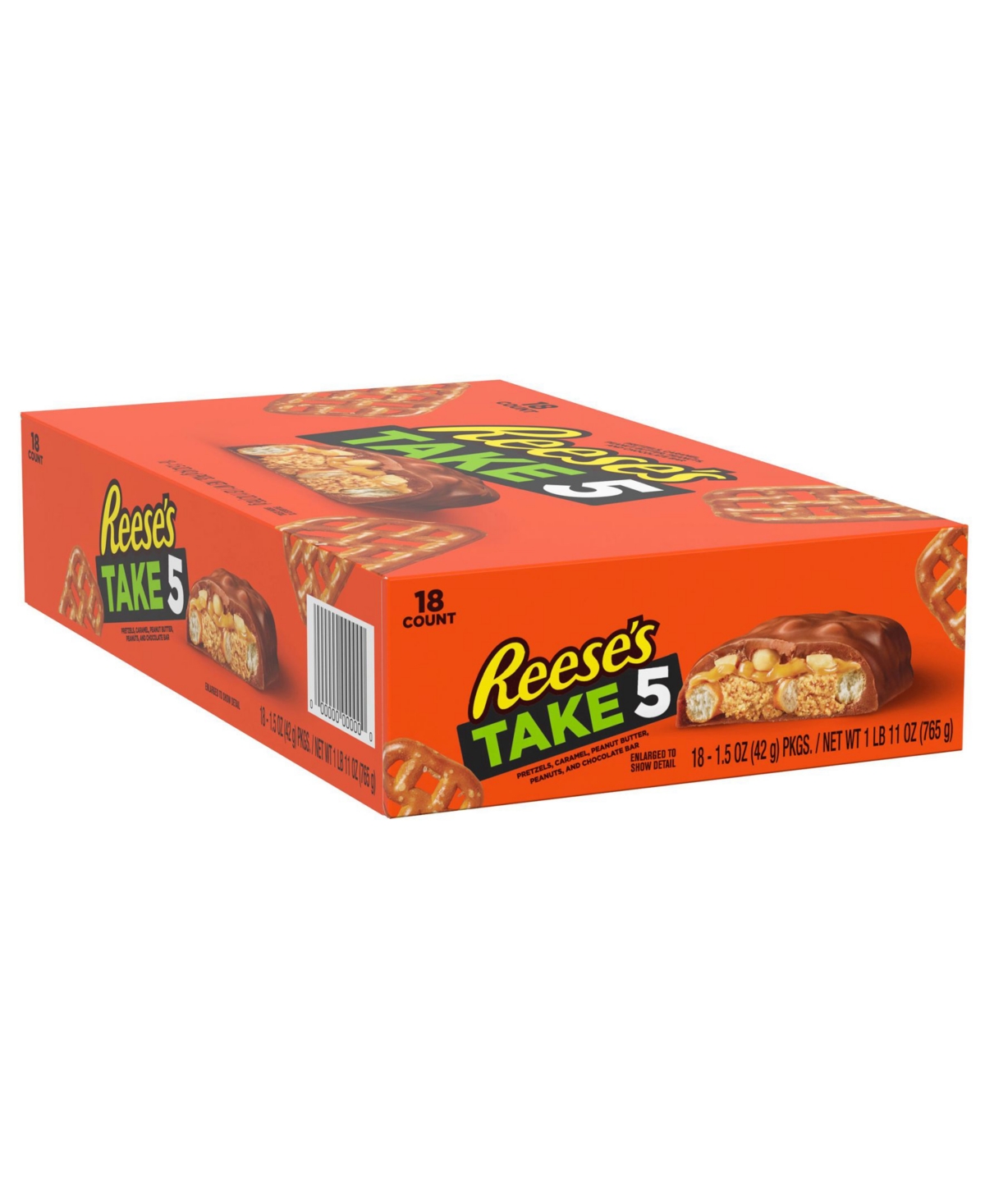 UPC 034000386451 product image for Reese's Take5 Candy Bars, 1.5 oz, 18 Count | upcitemdb.com