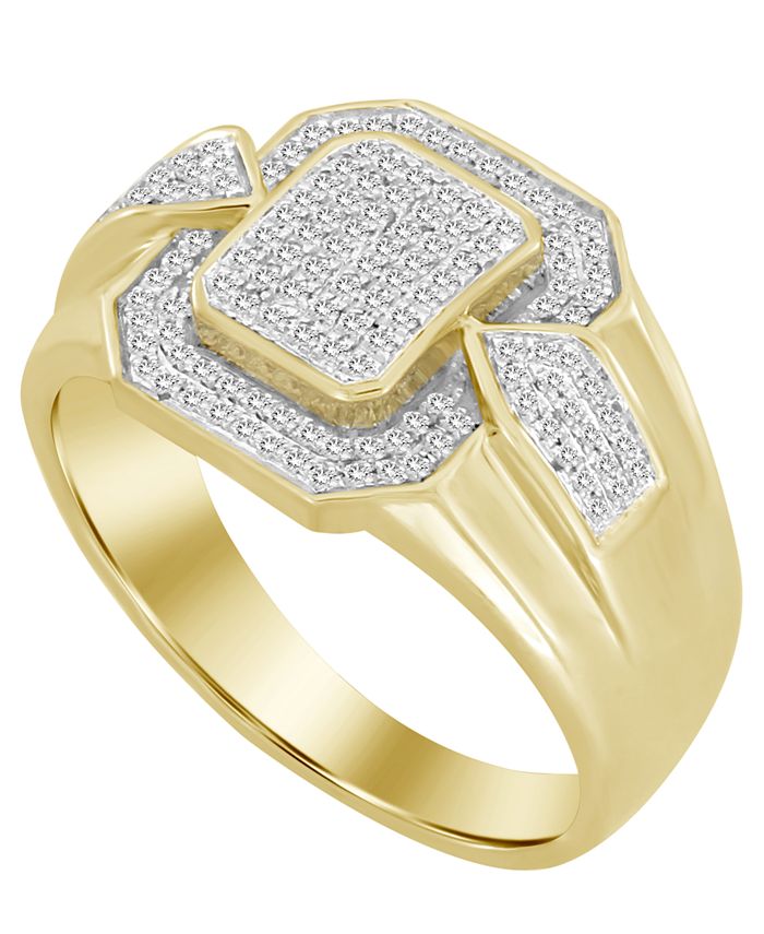 Macy's Men's Diamond (1/4 ct. t.w.) Ring in 10k Yellow Gold - Macy's