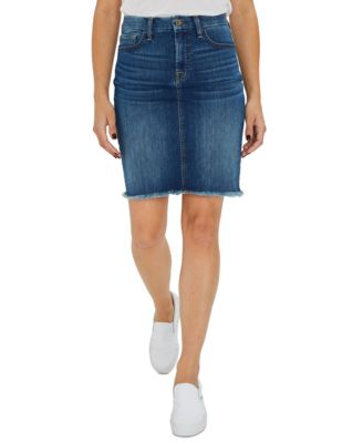 seven for all mankind white denim skirt