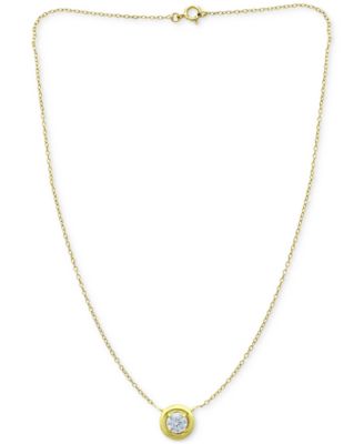 Cubic Zirconia Framed 16" Pendant Necklace, Created for Macy's