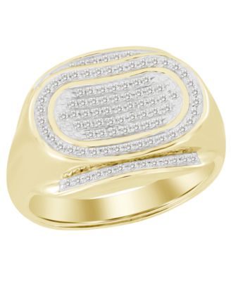 Macy's - Men's Diamond (1/4 ct. t.w.) Ring in 10K Yellow Gold