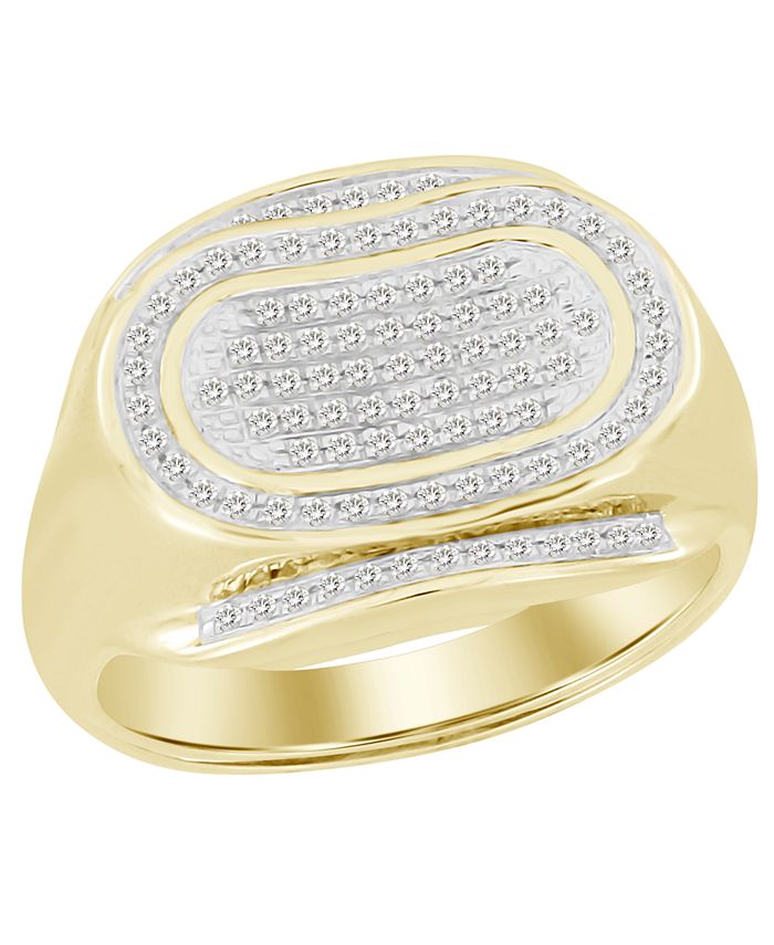 Macy's - Men's Diamond (1/4 ct. t.w.) Ring in 10K Yellow Gold