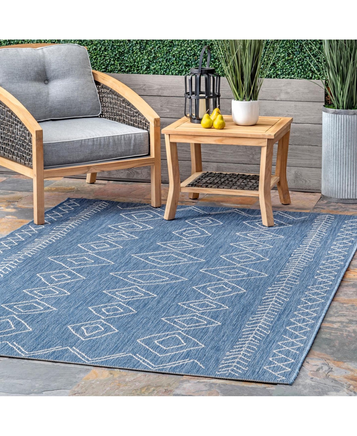 nuLoom Serna OWDN23BOutdoor Area Rug - Blue