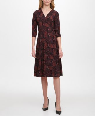 tommy hilfiger printed fit & flare dress
