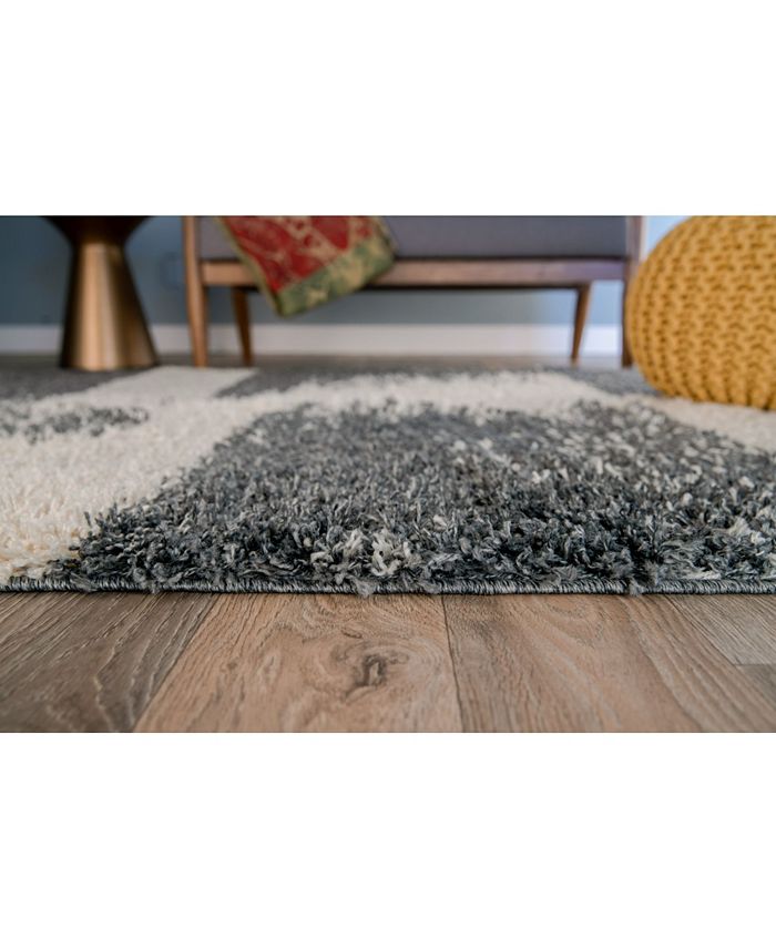 Main Street Rugs Hobart Shag 774 Onyx 7'10" x 10' Area Rug Macy's