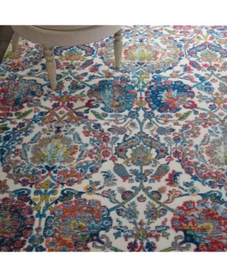 Ankara Global ANR06 Ivory and Blue Rug