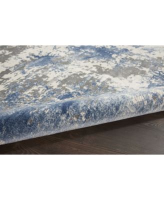 Nourison Home Rustic Textures Rus08 Gray Blue Rug In Blue