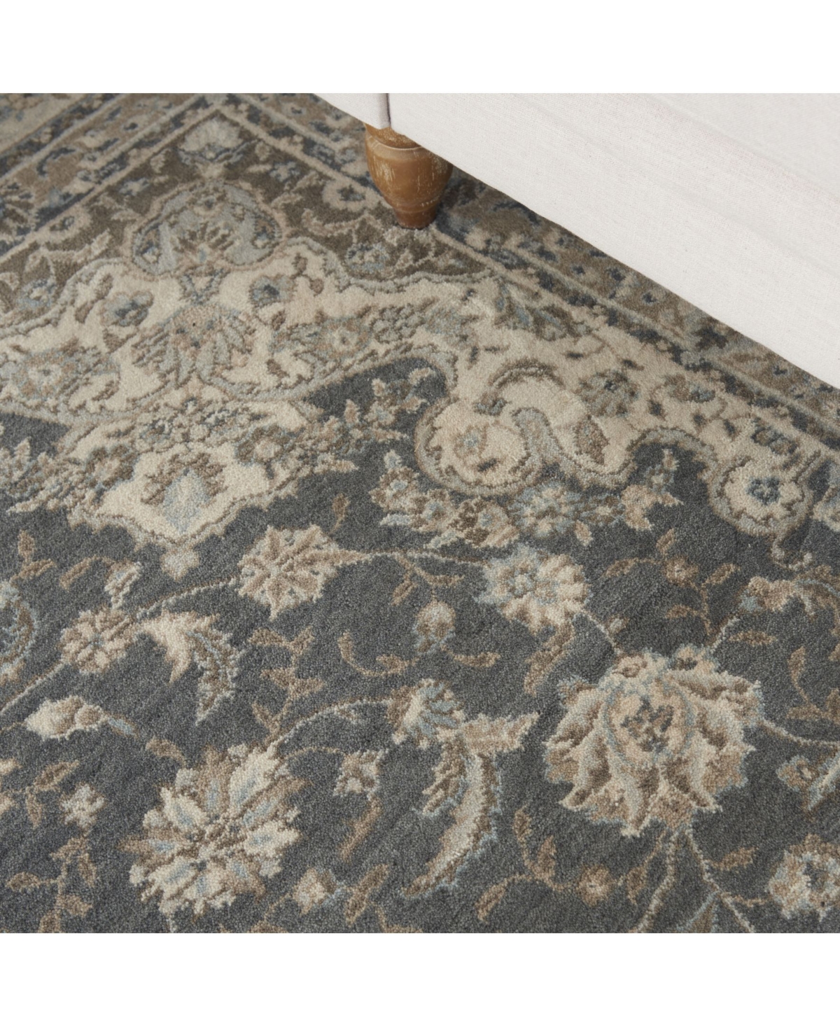 Nourison Home Living Treasures LI15 Gray and Ivory 7'6" x 9'6" Area Rug