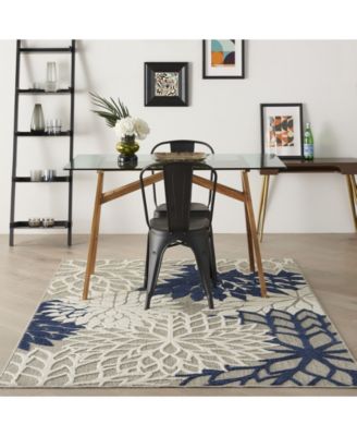 Aloha ALH05 Ivory and Navy 3'6" x 5'6" Outdoor Area Rug