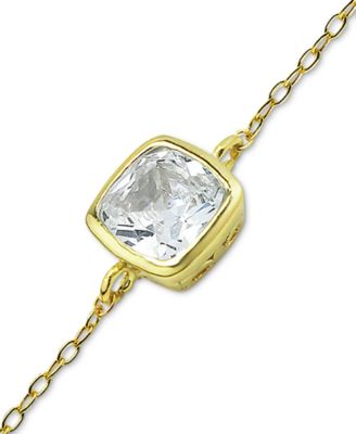 Cubic Zirconia Bezel Ankle Bracelet, Created for Macy's