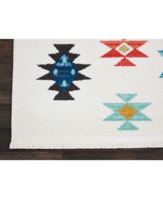 Navajo NAV07 White 7'10" x 10'9" Area Rug