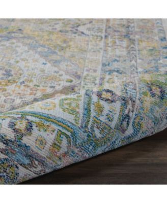 Ankara Global ANR07 Blue and Green 4' x 6' Area Rug