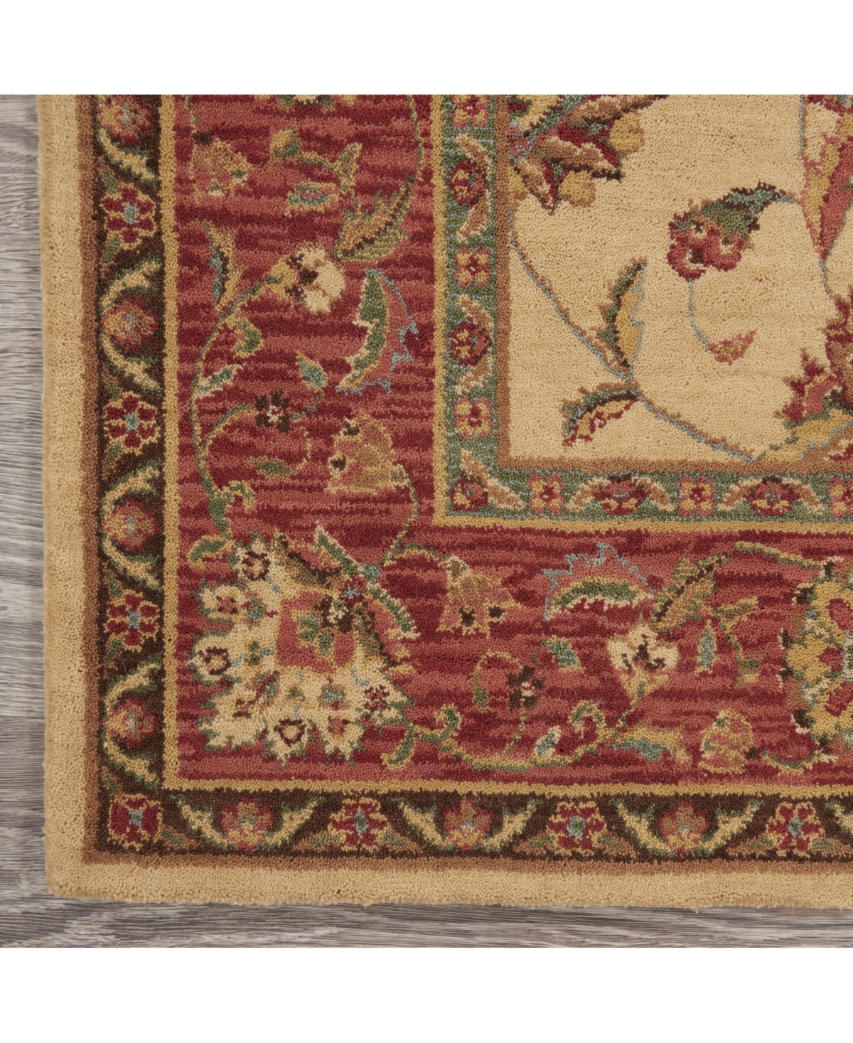 Nourison Home Living Treasures LI04 Ivory and Red 5'6" x 8'3" Area Rug