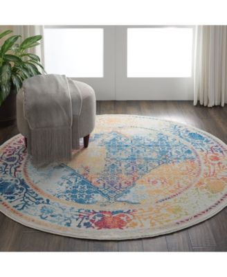 Ankara Global ANR04 Ivory 6' Round Rug