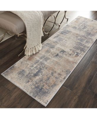 Rustic Textures RUS05 Beige and Gray 2'2" x 7'6" Runner Rug