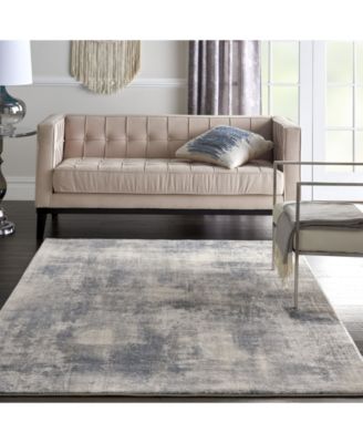 Nourison Home Rustic Textures Rus02 Blue Ivory Rug In Blue