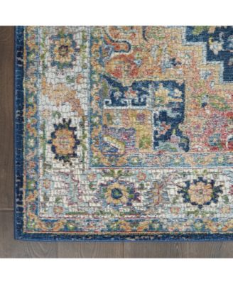 Ankara Global ANR11 Blue and Multi 4' x 6' Area Rug