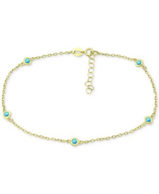 Giani Bernini Multi-Stone Ankle Bracelet (Also in Cubic Zirconia ...