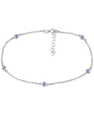 Multi-Stone Ankle Bracelet (Also in Cubic Zirconia)