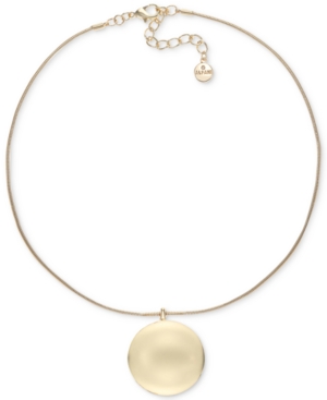 image of Alfani Gold-Tone Orb Pendant Necklace, 17