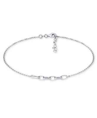 Large Link Ankle Bracelet in 18k Gold-Plated Sterling Silver & Sterling Silver