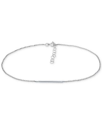Polished Bar Ankle Bracelet in 18k Gold-Plated Sterling Silver & Sterling Silver