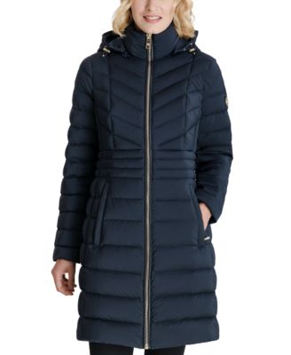 Hooded Stretch Packable Water-Resistant Down Puffer Coat, Created for Macy's