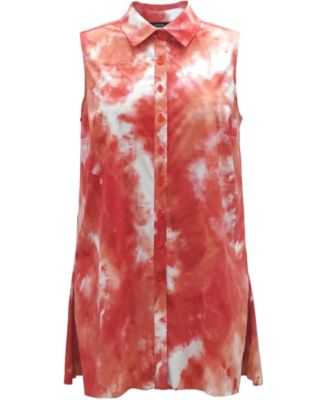 Haut Femme Alfani En Mousseline Tie-dye - Couleur Noir, Rose, Blanc - Taille L/12