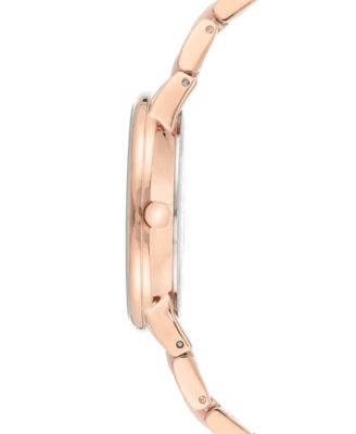Women's Rose Gold-Tone & Pink Marble Acrylic Bracelet Watch 37mm