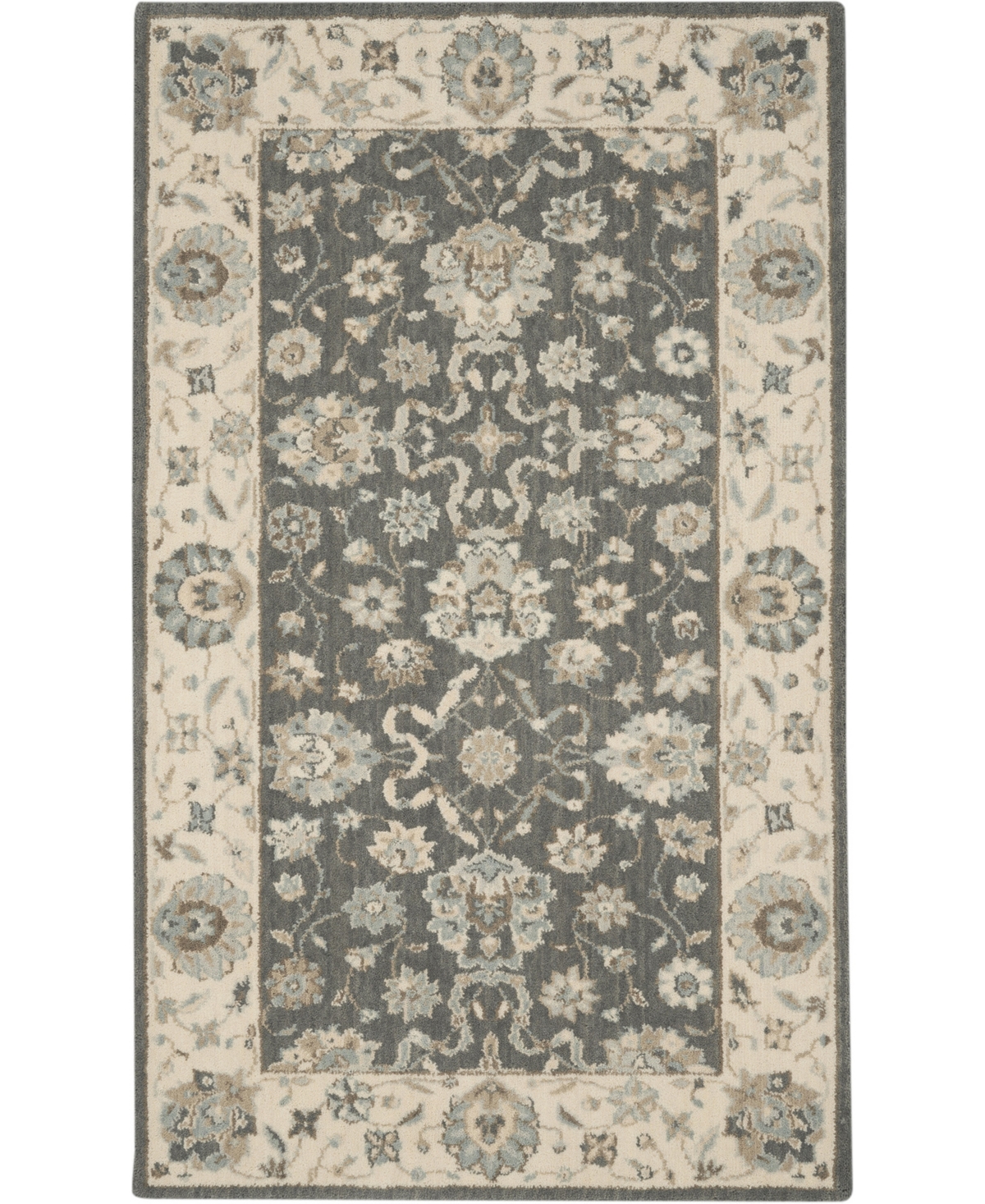 Nourison Home Living Treasures LI16 Gray and Ivory 2'6" x 4'3" Area Rug