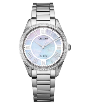 image of Citizen Eco-Drive Women-s Arezzo Diamond Stainless Steel Bracelet Watch 32mm